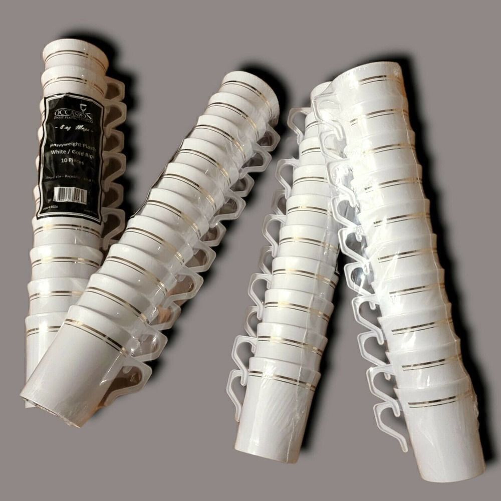 OCCASIONS 40 Mugs Pack, Heavyweight Disposable Wedding Party Plastic 8 Oz Cup